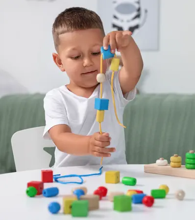 Child improving hand-eye coordination
